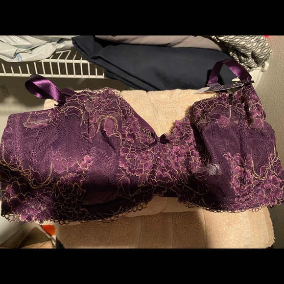 Lane Bryant metallic lace unlined balconette bra - Picture 2 of 4